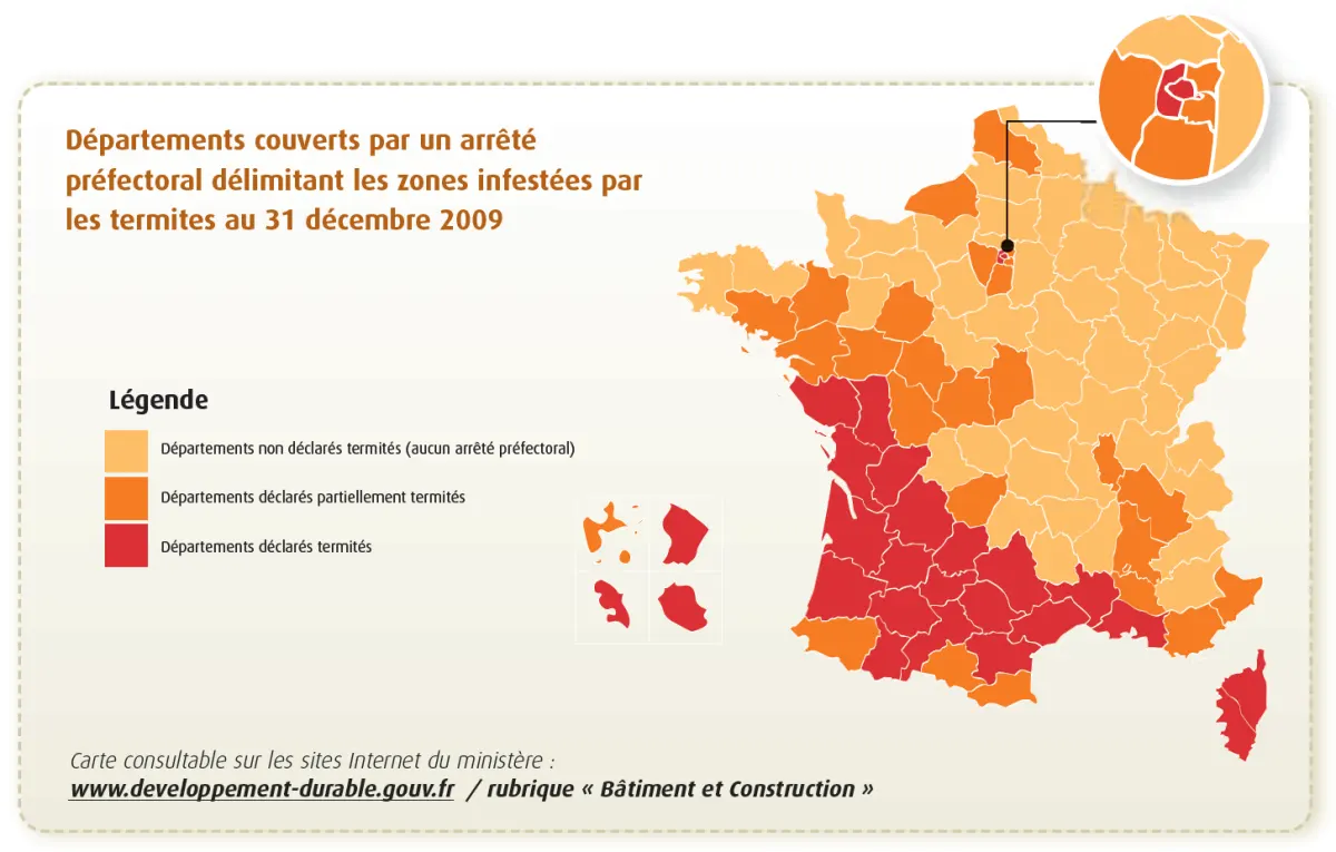 zone infestées par les termites -arrêté préfectoral